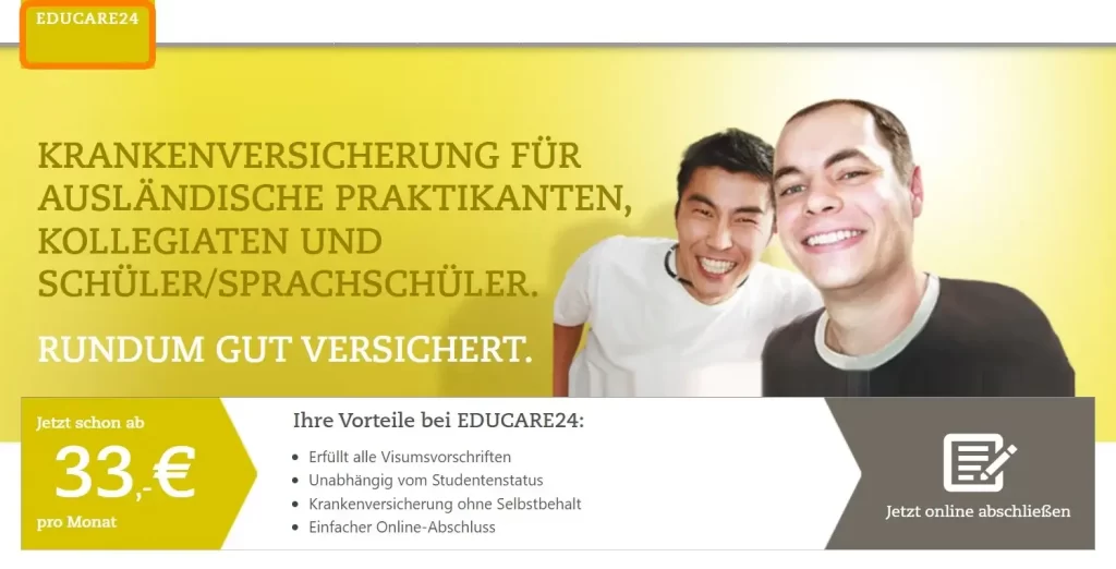 موقع شركة Expatrio وباقة EDUCARE24 التأمين الصحى للطلاب فى ألمانيا