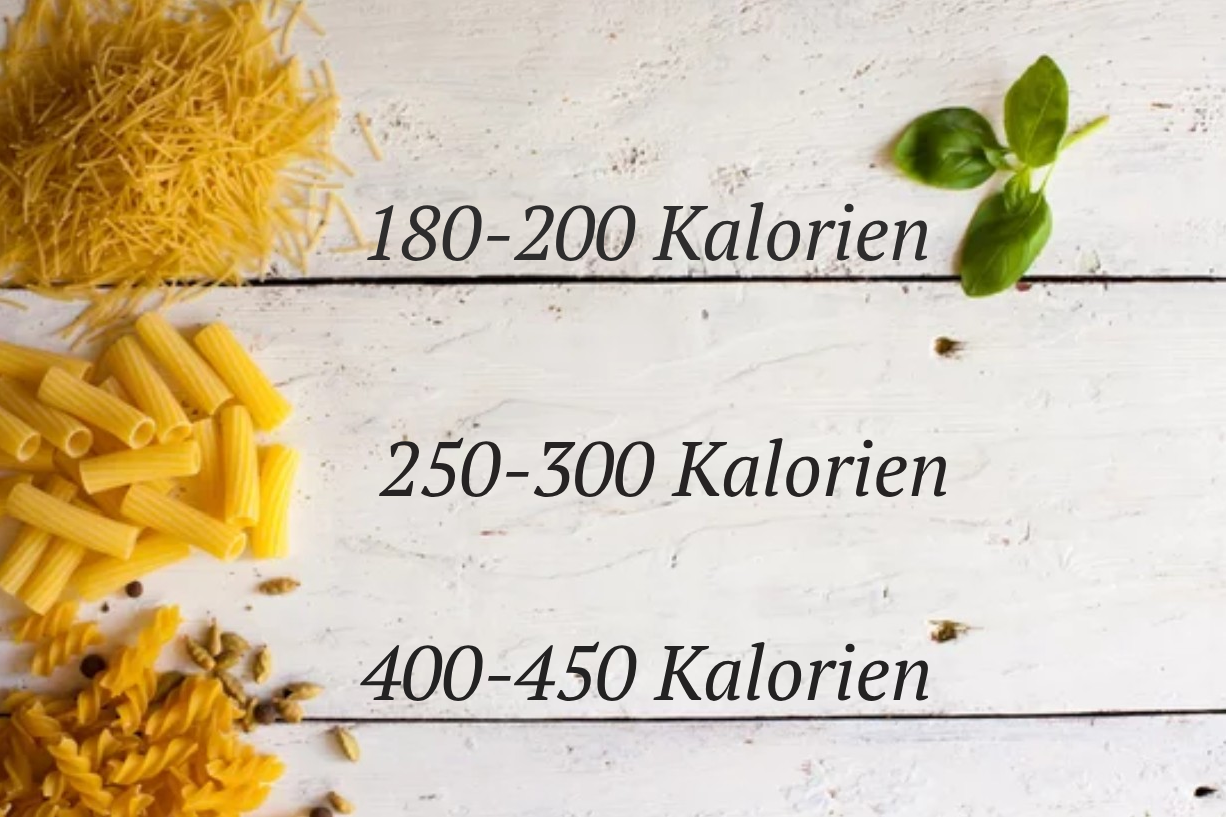 Pasta und Kalorien: Kalorienrechner für verschiedener Pasta-Sorten